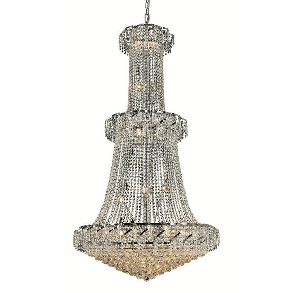 Belenus Chrome Thirty-Two Light 36-Inch Chandelier with Royal Cut Clear Crystal