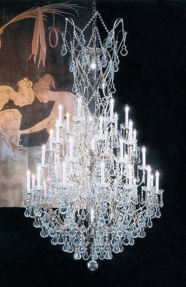 38 Lights Versailles crystal Chandeliers dressed with crystal pendants