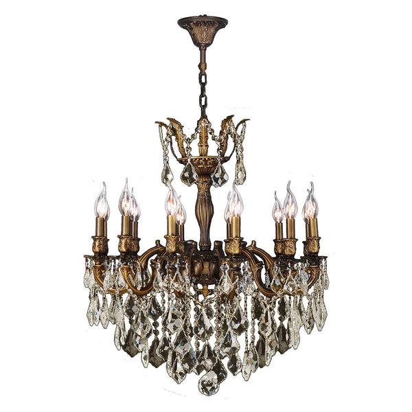 Corp Versailles Antique Bronze Twelve-Light Chandelier