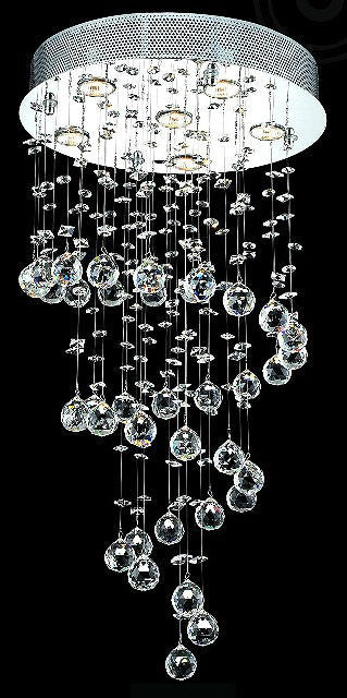 6 light polished chrome Contemporary spiral Crystal Chandelier