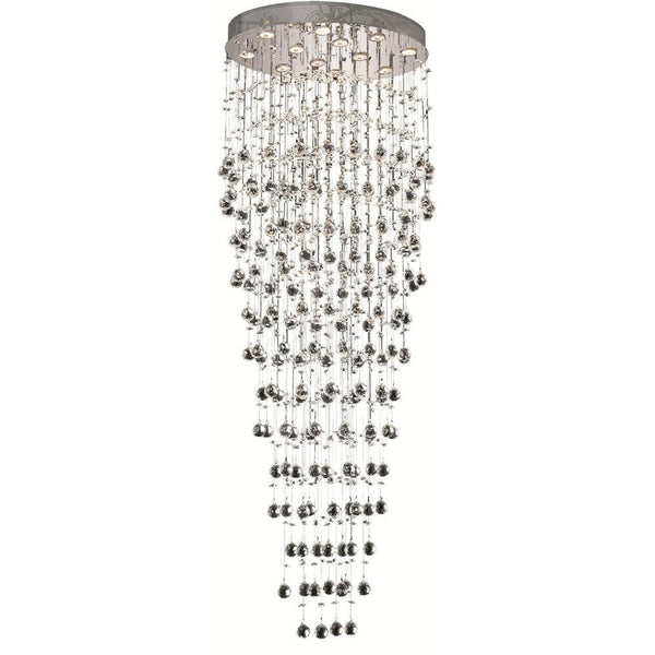 Galaxy Chrome Twelve-Light 20-Inch Semi Flush Mount with Royal Cut Clear Crystal