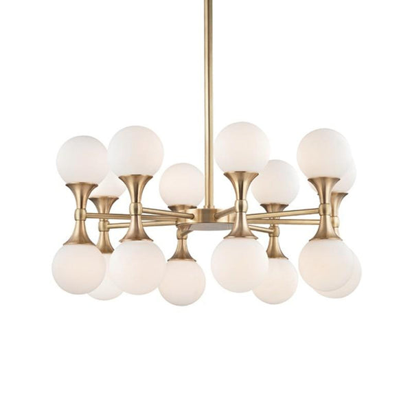 Chandelier, 16-Light, LED, Aged Brass, 27"W (3316-AGB 9ZG82)