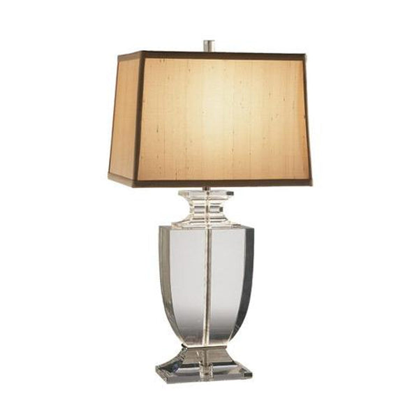 Table Lamp, 1-Light, Clear Lead Crystal, Cafe Dupioni Silk Shade, 24.75"H (3324 21H8C)