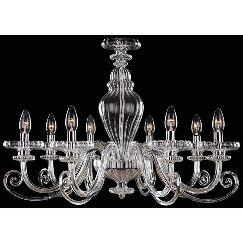 Metropolitan Chrome and Clear Glass Eight-Light Chandelier