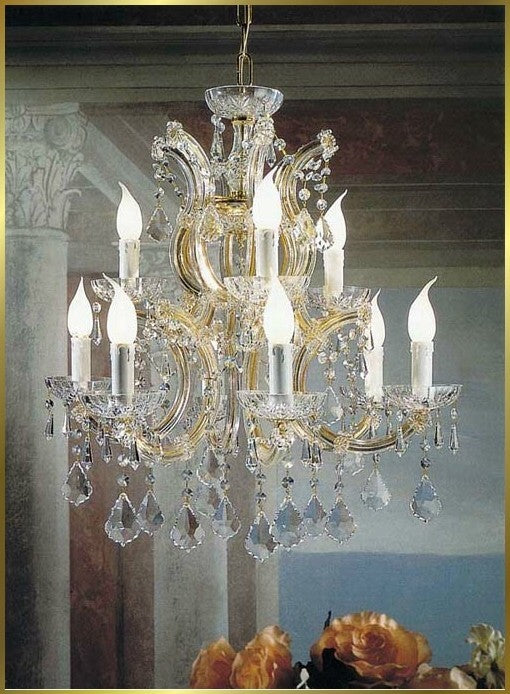 9 Lights Maria Theresa crystal chandelier dressed with clear crystals