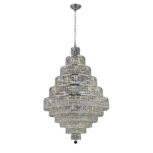 Maxim Chrome Thirty-Light Chandelier with Clear Royal Cut Crystals