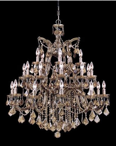 Ten-Light Chandelier with Golden Teak Swarovski Strass Crystal