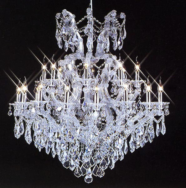 Polished chrome Maria Theresa chandelier dressed with chinese number one crystal