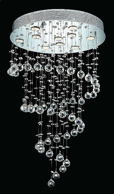 10 light polished chrome Contemporary spiral Crystal Chandelier