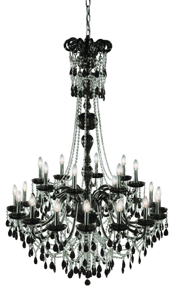 24 Lights Versailles Crystal chandelier in balck finish