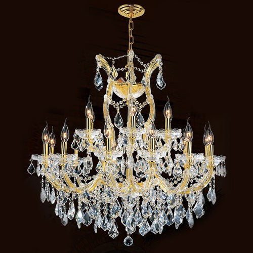 Maria Theresa 19-Light Gold Finish with Clear-Crystals Chandelier