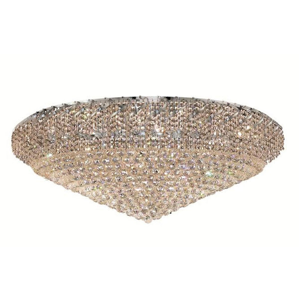 Belenus Chrome Thirty-Six Light 48-Inch Flush Mount with Royal Cut Clear Crystal