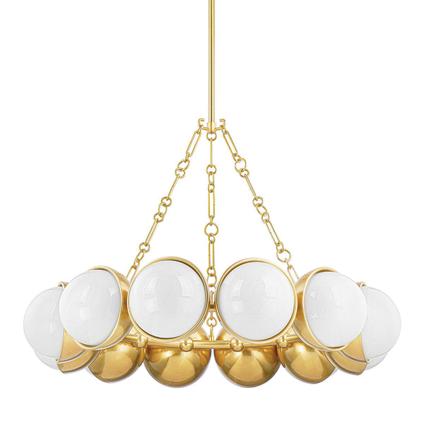 Chandelier, 12-Light, Vintage Polished Brass, 43"W (340-43-VPB 95DU)