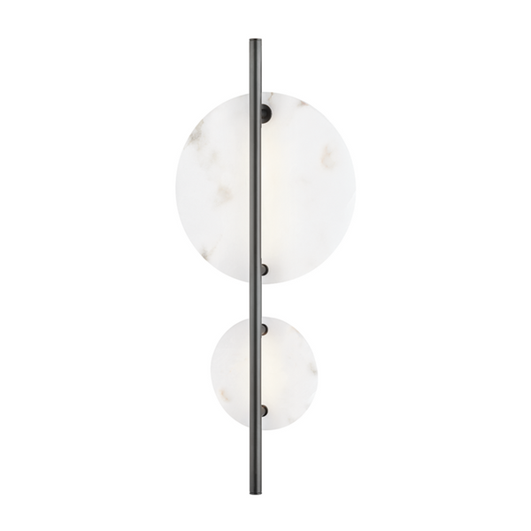 Wall Sconce, LED, Old Bronze, Alabaster Diffuser, 23.5"H (3400-OB A8EC8)