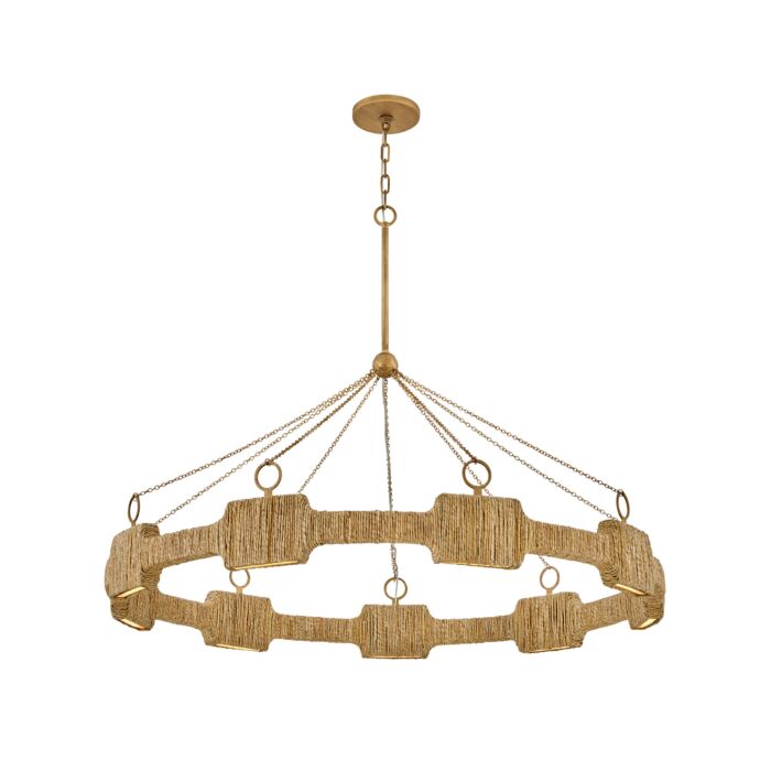 Raffi Large LED Single Tier Chandelier in Burnished Gold