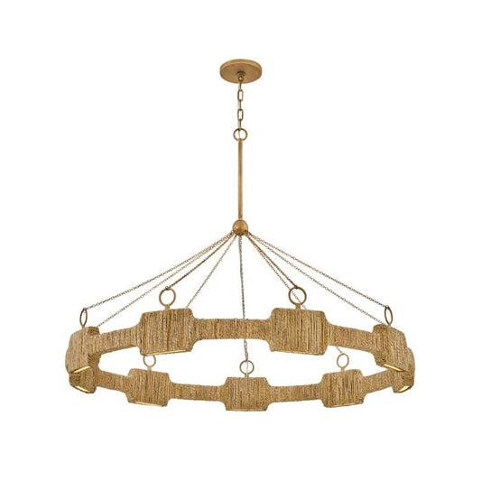 Raffi Large LED Single Tier Chandelier in Burnished Gold