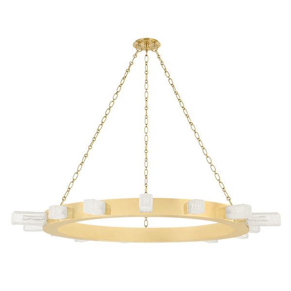 Chandelier, 15-Light, LED, Vintage Brass, 48.5"W (342-49-VB 95DY)