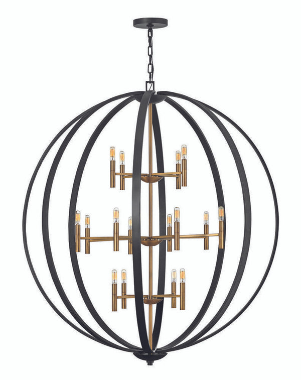 Candle Chandelier, 16-Light, Heirloom Brass, 52"W (3465SB 9M3X8)