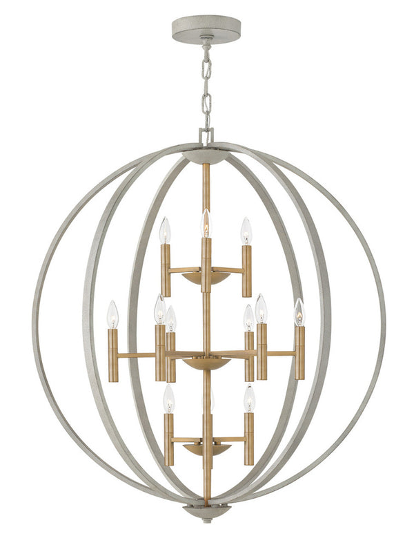 Foyer Hall Pendant, 12-Light, Brushed Gold, 41"H (3469CG V8LZ)