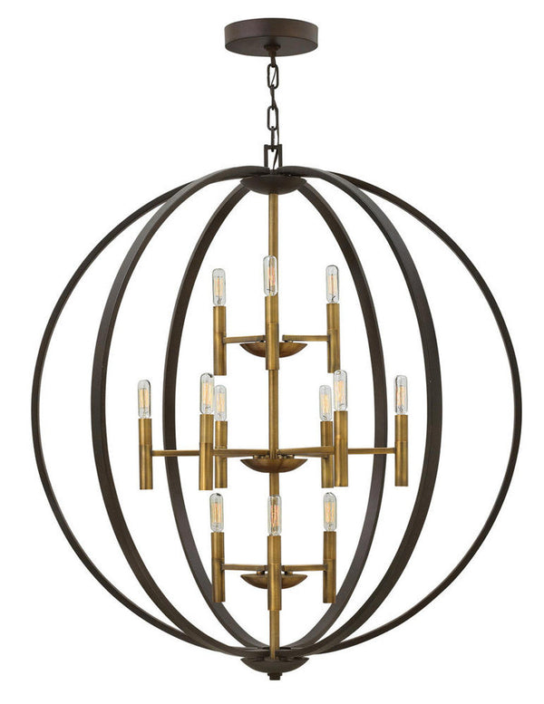 Pendant, 12-Light, Spanish Bronze, 36"W (3469SB R516)