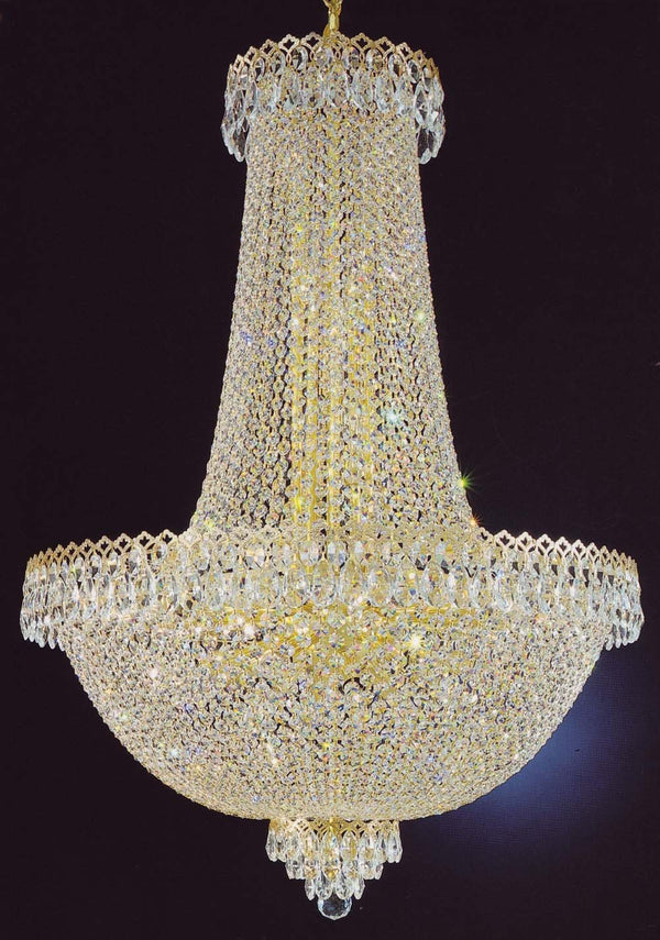 21 lights crystal chandelier in gold plated finish