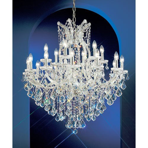 Chrome Nineteen-Light Chandelier with Crystalique Accents