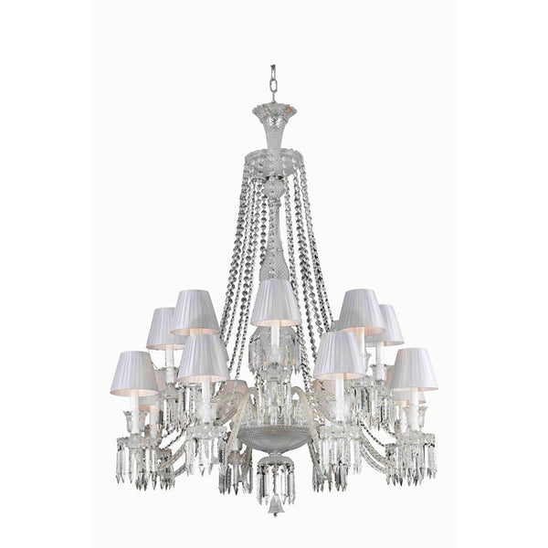 Majestic Chrome 16-Light Chandelier with Elegant Cut Crystal