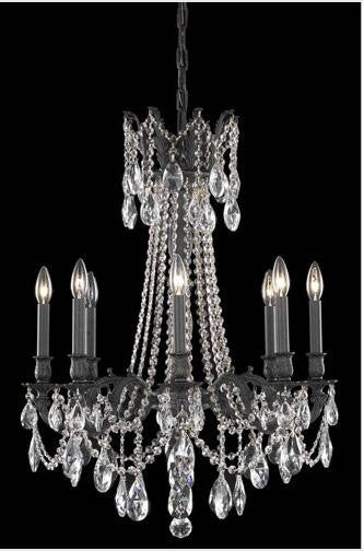 Bronze Eight-Light Chandelier with Royal Cut Crystal