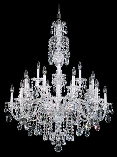 Silver 20-Light Clear Heritage Handcut Crystal Chandelier, 34W x 43H x 34D