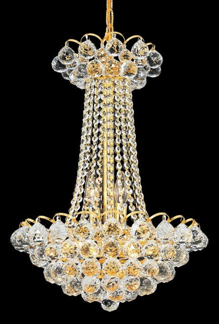 6 Lights crystal chandelier gold plated