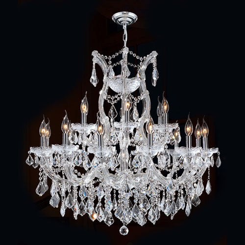 Maria Theresa 19-Light Chrome Finish with Clear-Crystals Chandelier