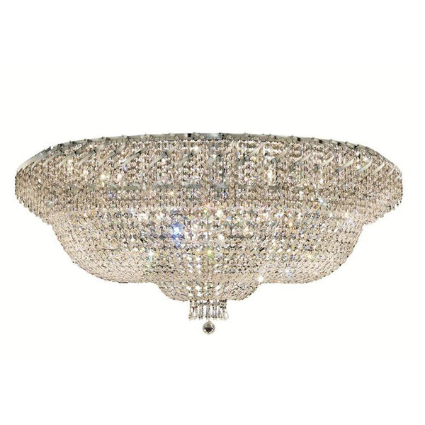 Belenus Chrome Thirty-Six Light 48-Inch Flush Mount with Royal Cut Clear Crystal