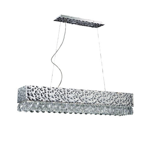 Martellato Chrome Eight-Light Pendant with Clear Crystals