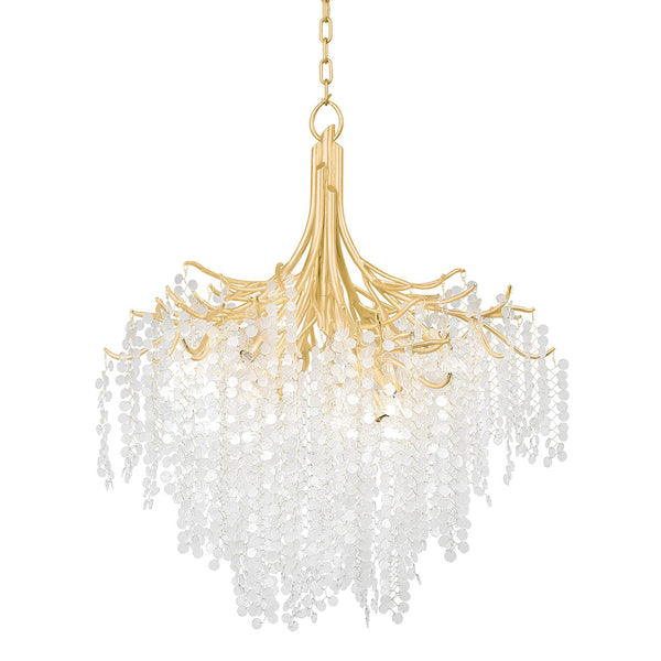 Chandelier, 9-Light, Gold Leaf, 32.25"W (350-32-GL 95EG)