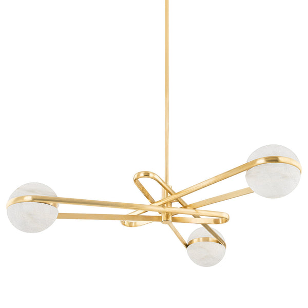 Chandelier, 6-Light, LED, Vintage Brass, 52"W (353-52-VB 95EU)