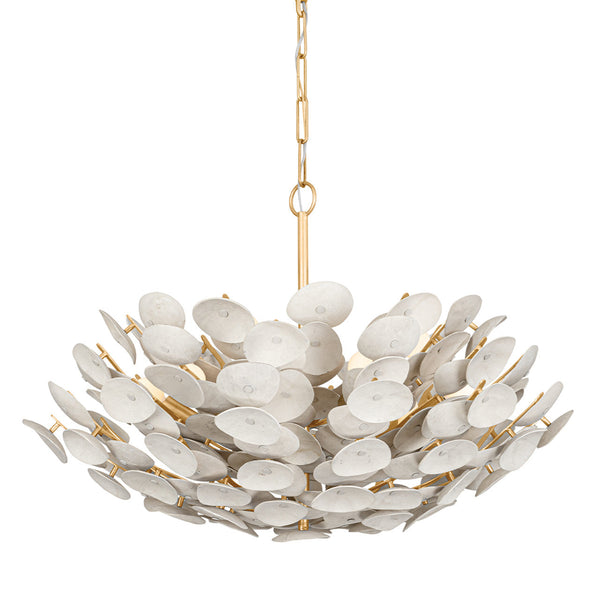 Chandelier, 9-Light, Vintage Gold Leaf, 32"W (356-32-VGL 95EZ)