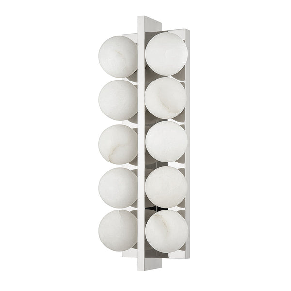 Wall Sconce, 10-Light, Polished Nickel, 18.25"H (357-10-PN 95F3)