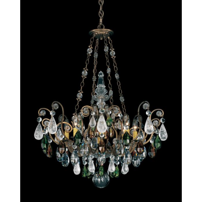 Renaissance Rock Crystal 8-Light Pendant in Heirloom Gold