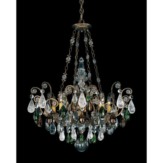 Renaissance Rock Crystal 8-Light Pendant in Heirloom Gold