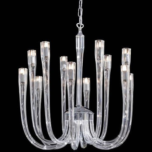 Metropolitan Chrome and Clear Glass 25.25-Inch 12-Light Chandelier