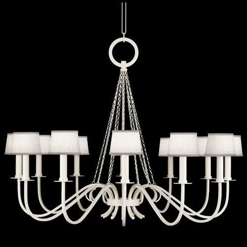 Black and White Story 12-Light Chandelier in Studio White Satin Lacquer Finish