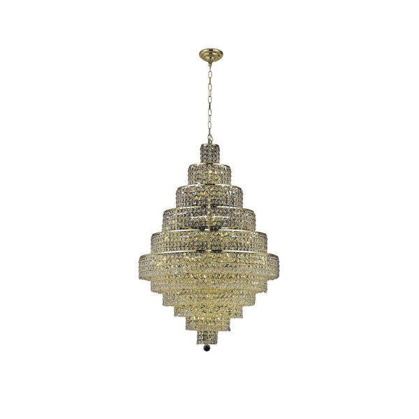 Maxim Gold Thirty-Light Chandelier with Clear Royal Cut Crystals