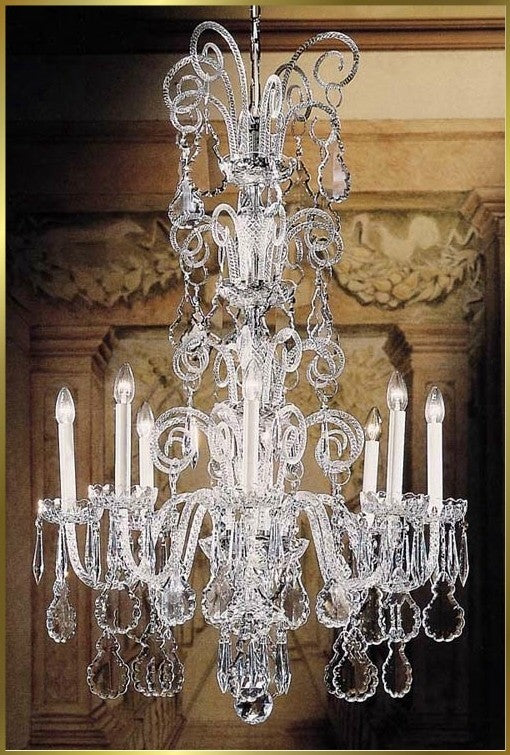 8 Lights Bohemian Crystal chandelier in polished chrome finish