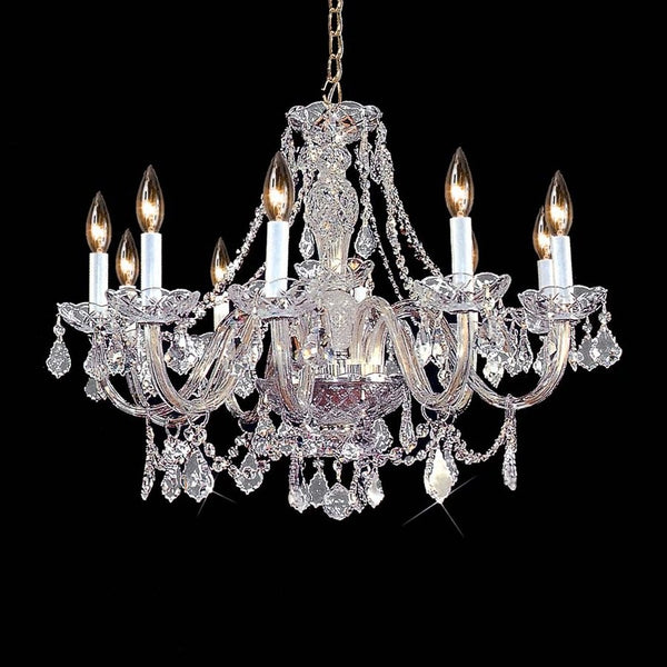 Polished chrome 8 Lights Bohemian Crystal chandelier