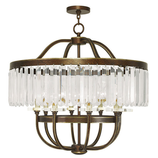 Ashton Hand Painted Palacial Bronze 28-Inch Eight-Light Pendant