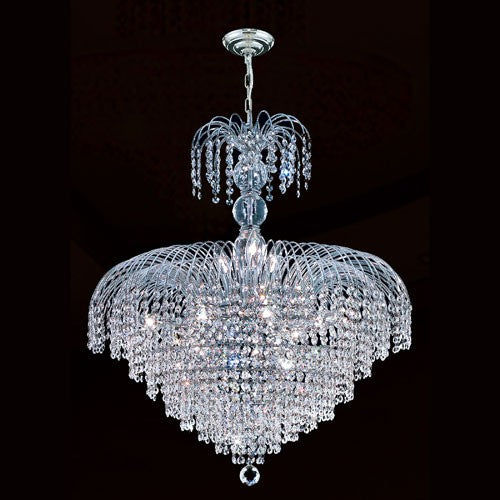 14-Light Chrome Finish with Clear-Crystals Chandelier