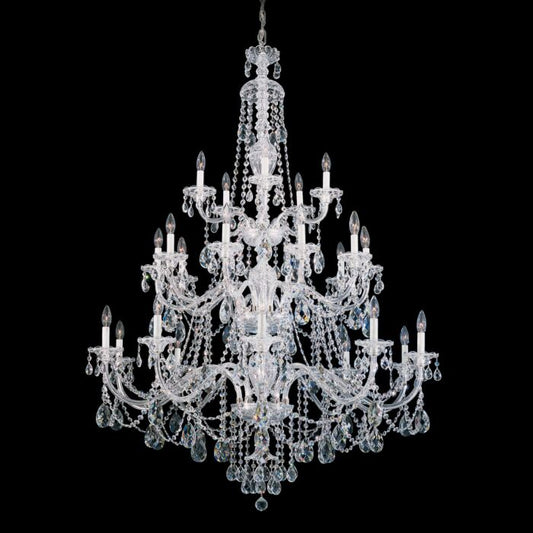 Sterling 25-Light Chandelier in Silver with Clear Heritage Crystals