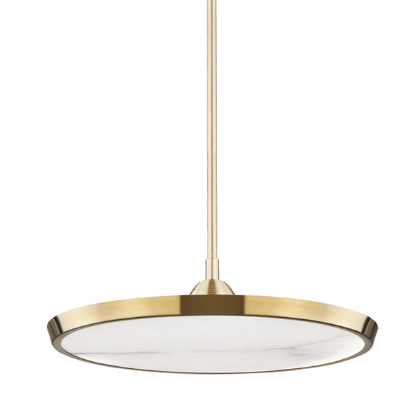 Pendant, LED, Aged Brass, Alabaster Shade, 20.25"W (3621-AGB UF9H)