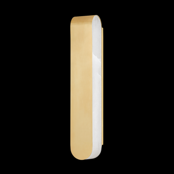 Wall Sconce, 2-Light, LED, Aged Brass, Alabaster Shade, 21.5"H (3622-AGB QFK1)