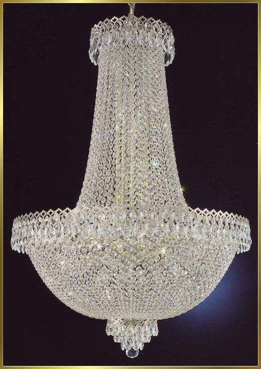 21 lights crystal chandelier in polished chrome finish